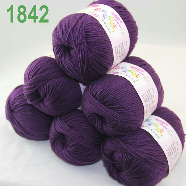 Sale Lot of 6 balls x 50g Cashmere Silk velvet Children Yarn Aubergine 18-42