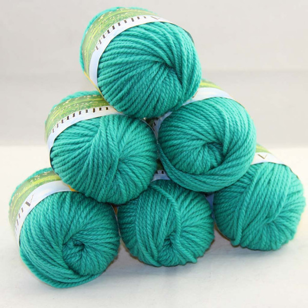 LOT of 6 BallsX50g Chunky Hand-woven Coarse Knitting Yarn Kelly green 248-221