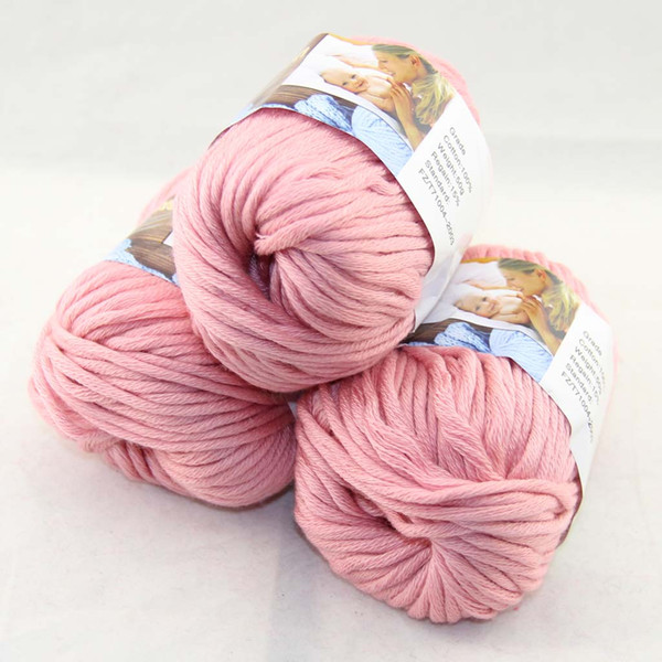 Sale LOT of 3 BallsX50g Special Thick Worsted 100% Cotton Knitting Yarn CoralPink 42230