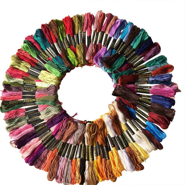 New 100Pcs Multicolor Random DMC Cotton Thread Embroidery Thread Floss Sewing Skeins Craft Knitting Spiraea Dropshipping Hot