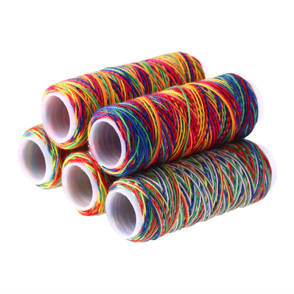 5Pcs/bag Sewing Thread Hand Quilting Embroidery Rainbow Color Sewing Thread Home DIY Accessories Supplies Gifts