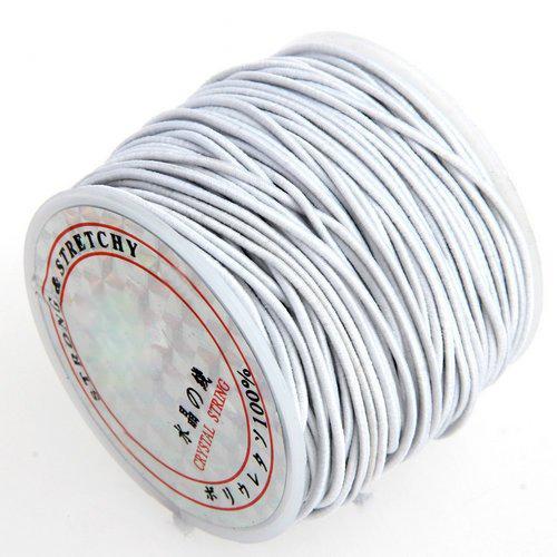 1 x White Rubber Elastic Beading Cord Thread String 1 mm