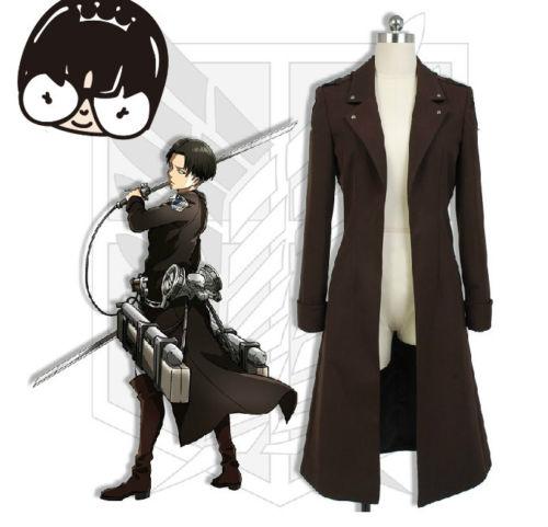 Attack on Titan Trench Men Shingeki no Kyojin Brown Costume Long Coat Halloween Cosplay Daily Wear