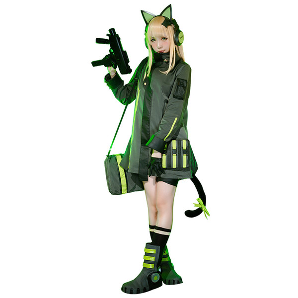 Game Girls Frontline TMP Battle Uniforms Cosplay Costume/Backpack/Headset For Women Halloween Carnival 