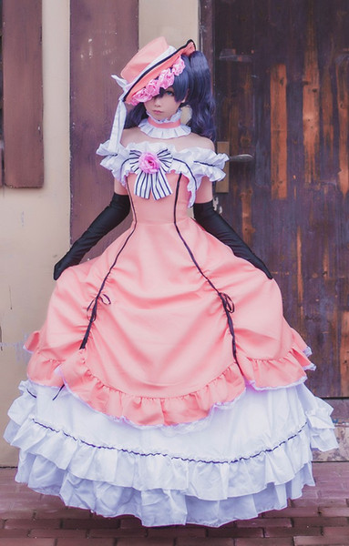 Girls Black Butler Kuroshitsuji Ciel Cosplay Costume Lolita Dress