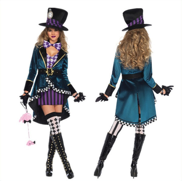 Alice In Wonderland Johnny Depp Mad Hatter Woman Outfit Cosplay Costume Halloween