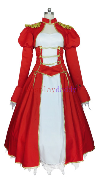 Saber Fate/EXTRA Cosplay Nero Claudius Caesar Augustus Germanicus Red Saber Dress H008