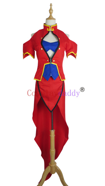 Blazblue Litchi FayeLing Halloween Red Dress Suit Cosplay Costume S002