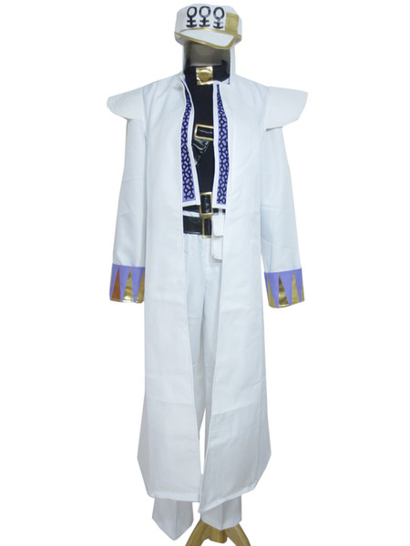 JoJo's Bizarre Adventure Jotaro Kujo White Uniform Suit Cosplay Costume