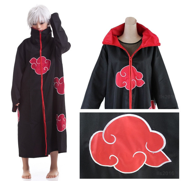 Hot Sale Anime Naruto Akatsuki Cloak Cosplay Costume Halloween Christmas Party Cloak Cape Unisex