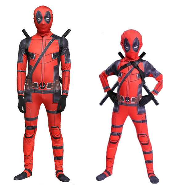 Halloween Marvel Deadpool jumpsuit Superhero Deadpool Full Body Cosplay suit Adult Children Superhero Deadpool Zentai Bodysuit
