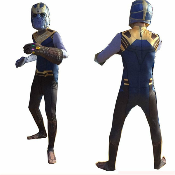 3D Printed Avengers 3 Infinity War Thanos Cosplay Costume Halloween Lycra Spandex Bodysuit Zentai Suit Adult for Purim kid/adult