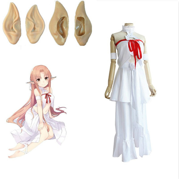 Japanese Anime Sword Art Online Asuna Yuuki Cosplay Costume Prisoner Clothing Christmas Party Clothes with Ears