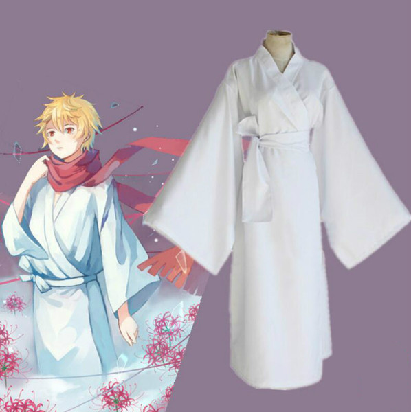 Anime Noragami Yukine Cosplay Costume White Kimono Yukata ( Clothes + Belt ) Party Clothes Size S-XL