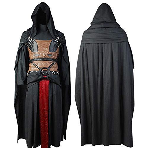 Mens Darth Revan Tunic Hooded Robe Uniform Outfit Halloween Cosplay Costume