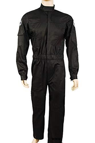 Mens Imperial Tie Fighter Pilot Black Flightsuit Uniform Jumpsuit Cosplay Costume