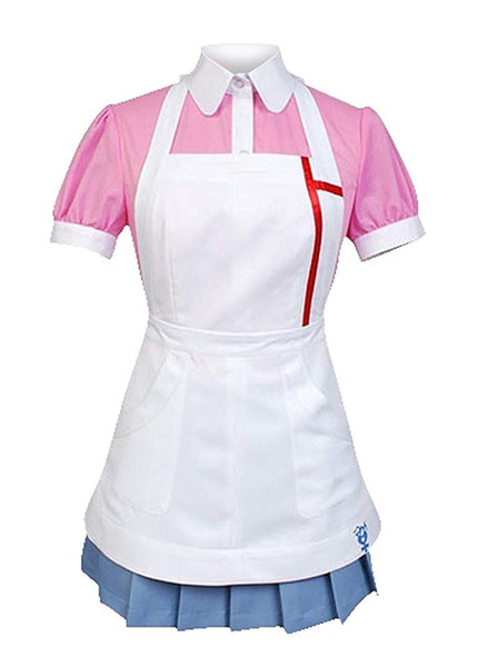 Danganronpa 2 Mikan Tsumiki Pink Short Sleeve Sweet Nurse Dress Halloween Party Suits Cosplay Costume