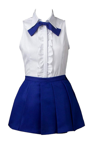 Fairy Tail Erza Scarlet 2th ver
8000
 Blue Sleeveless Short Skirt Cosplay Costume