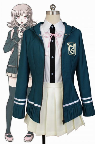 Danganronpa Chiaki Nanami Cosplay Costume High School Outfit Uniform Dress