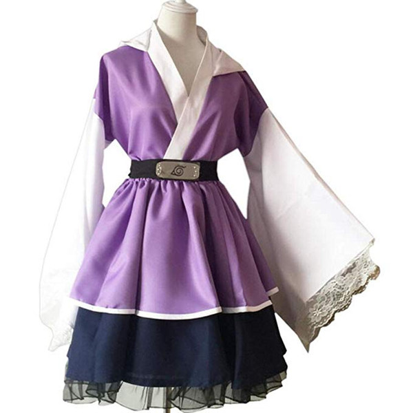 Naruto Shippuden Hyuga Hinata Lolita Kimono Dress Cosplay Costume