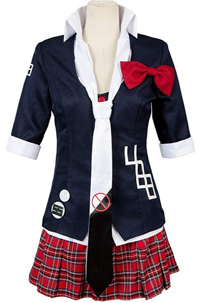 Danganronpa Women's Jacket Coat Tie Top Skirt Uniform Junko Enoshima Cosplay Costume