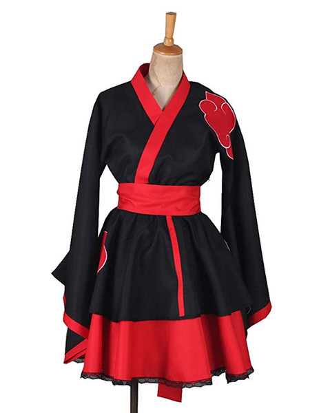 Naruto 
8000
Shippuden Akatsuki Organization Lolita Kimono Dress Cosplay