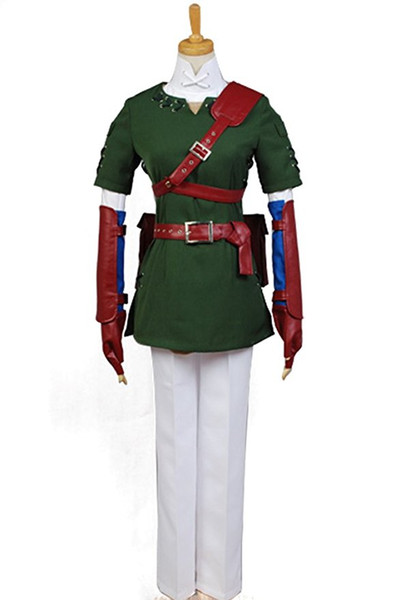 The Legend of Zelda Link Cosplay Costume Suit New Version Dark Green