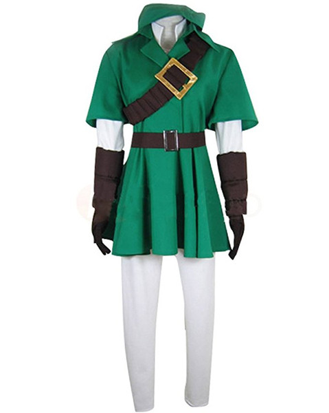 The Legend of Zelda Link Cosplay Costume Full Suit Green