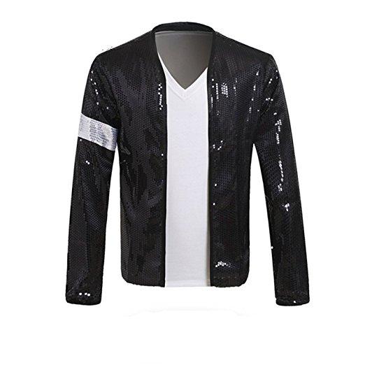 MJ Billie Jean Jacket Cosplay Costume clothes men singers dancer stage show sequins coat