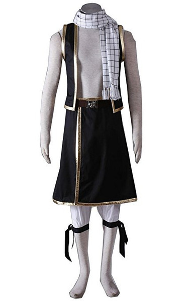 Fairy Tail Natsu Dragneel Cosplay Costume Scarf Pants Halloween Party Uniform