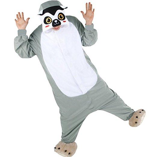 Animal Cosplay Costume Unisex Adult Lemur Pajamas