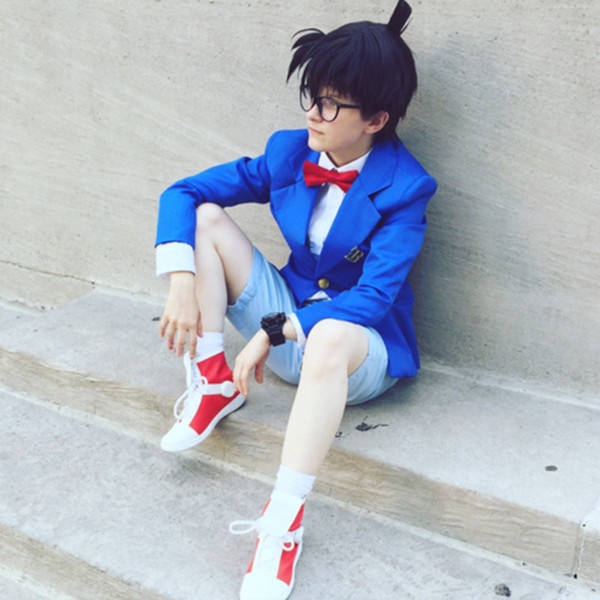 Conan Edogawa cosplay costumes Japanese anime Detective Conan,Case Closed clothing Masquerade/Mardi Gras/Carnival costumes