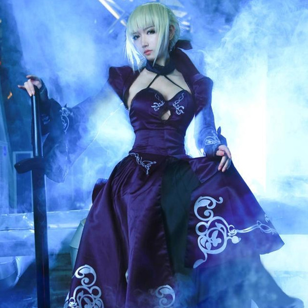 Alter black Saber Cosplay Fate Stay Night Costume Saber Fate Zero Sword Cosplay Dress Artoria Pendragon Halloween Lolita skirt