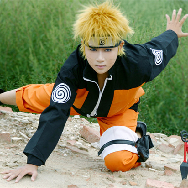 Naruto Uzumaki cosplay costumes Naruto Shippuden clothing Japanese anime Naruto clothing halloween costume Masquerade costume Orange