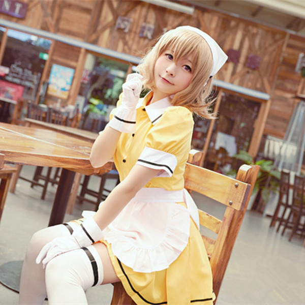 Hoshikawa Mafuyu cosplay costumes Japanese anime Blend S yellow Maid outfit Halloween costumes Spot supply Free 