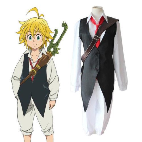 Men The Seven Deadly Sins Cosplay Halloween Party Anime Uniform Suit Outfit backpack pants Unisex Costume