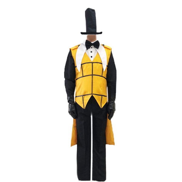 Anime! Gravity Falls Bill Cipher Uniform Cosplay Costume Mystery Attack Outfit Bill and Will Halloween Funny Suit