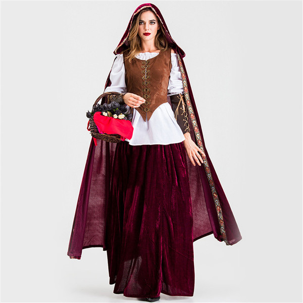 Halloween Cloak Little Red Riding Hood Costume Adult Cosplay Costume Party Outfit Little Red Riding Hood Nightclub Queen