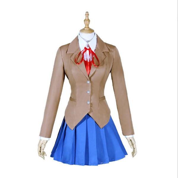Doki Doki Literature Club Monika Cosplay Sayori Yuri Natsuki Cosplay Costume School Uniform Girl Women Costume Game Cos