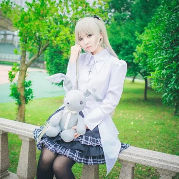 Kasugano Sora cosplay costumesBlack checked dress Japanese anime In solitude, where we are least alone clothing Halloween costumes