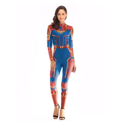 Marvel Heroes Avengers 4 Cosplay Surprise Captains Women 3D Printed Pullover T Shirt Round Collar Long Sleeve Slim Leggings Pants