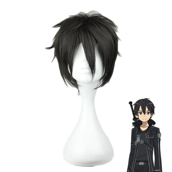 Sword Art Online Kirigaya Kazuto wig Cosplay Costume SAO Kirito Men Women Short Black Synthetic Hair Party Role Play wigs