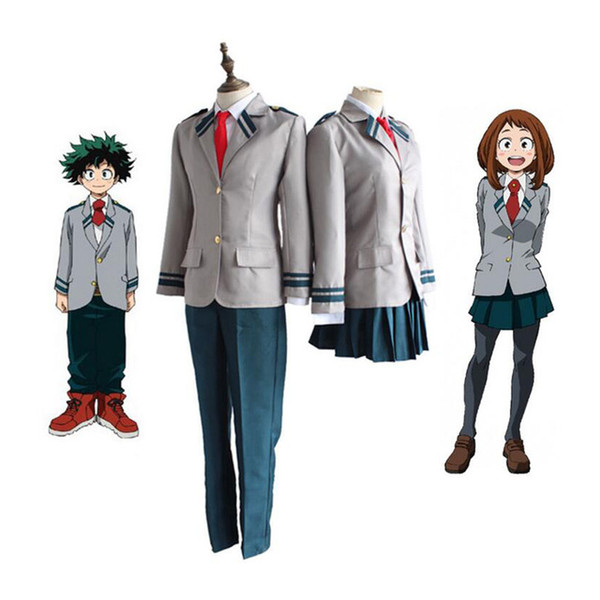 Anime Boku no Hero Academia Midoriya Izuku Bakugou Katsuki OCHACO URARAKA Cosplay Costume My Hero Academia School Uniform