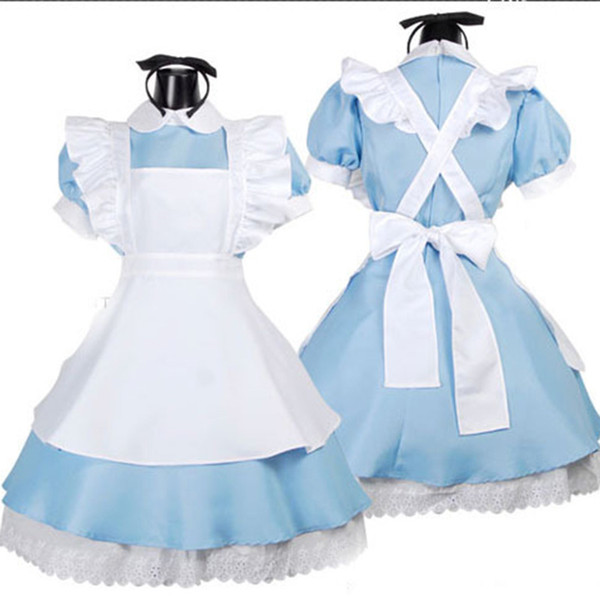 Wholesale-Halloween Maid Costumes Womens Adult Alice in Wonderland Costume Suit Maids Lolita Fancy Dress Cosplay Costume for Women Girl