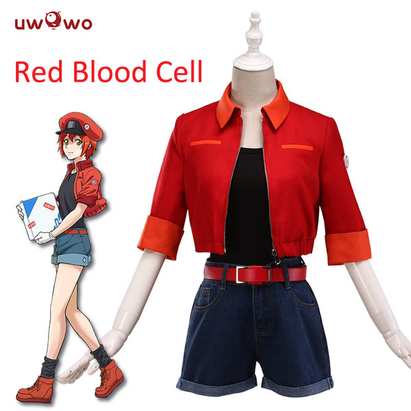 UWOWO Cells At Work Hataraku Saibou Anime Cosplay Costume Red Blood Cell Hataraku Saibou Women Anime Cosplay Costume Halloween