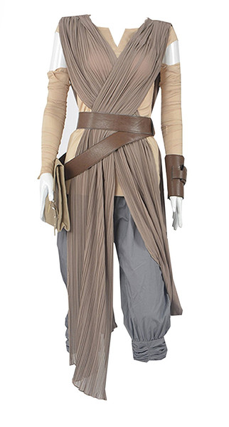 Malidaike Anime Women's Deluxe Halloween Costume Rey Gray Full Sets Cosplay Gift