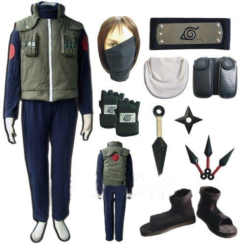 Naruto Hatake Kakashi Cosplay Costume and Shoes Full Set