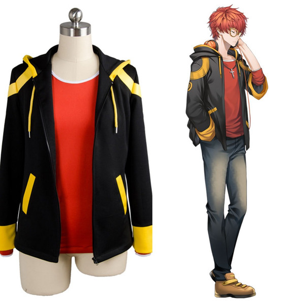 mystic messenger 707 cosplay Costume Costume Halloween Jacket+Shirt Full Set