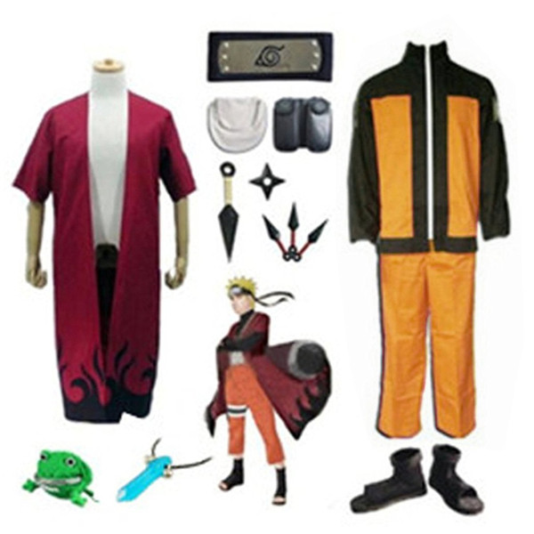 Naruto Shippuden Uzumaki Naruto Halloween Cosplay Costume Full Suit