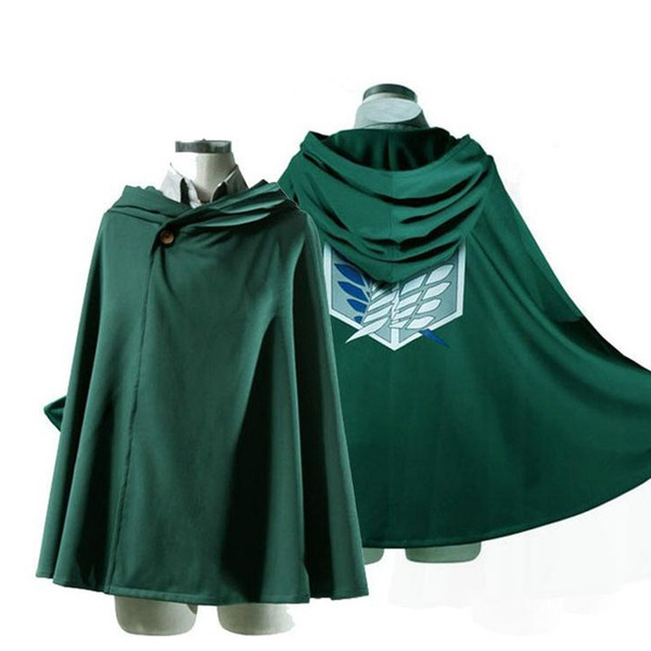 Grade Cloak Cape Wholesale!Attack on Titan Shingeki no Kyojin Scouting Cartoon Costumes Allen Anime Cosplay Unisex Green Legion Cloak